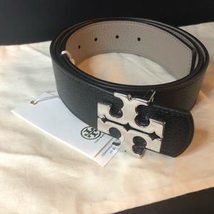 Tory Burch Reversible Belt size L Black/Gray